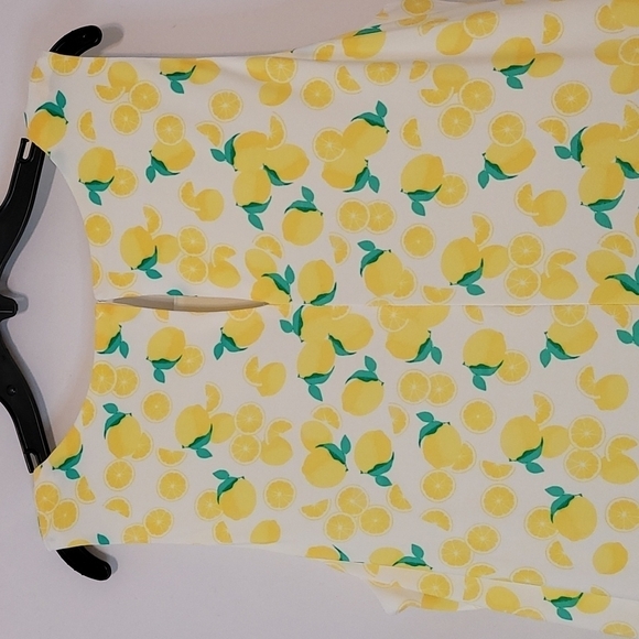 𝅺pappagallo Gwen Fully lined Lemon Print Dress - Picture 12 of 15